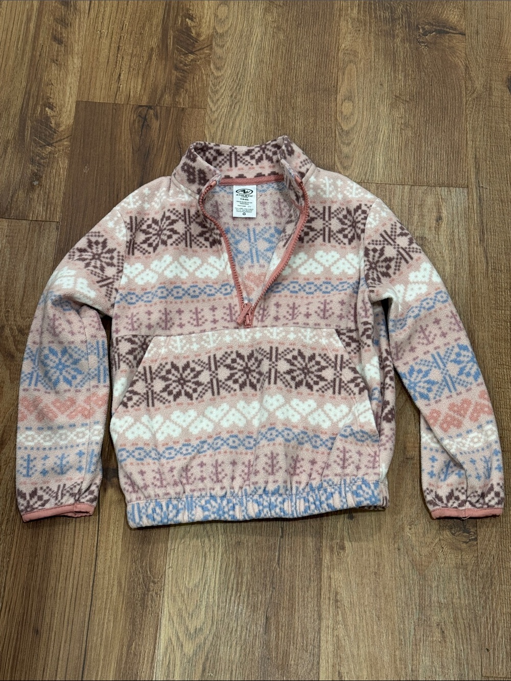 Athletic Works Snowflake Fleece Pullover Size Small 6-6x